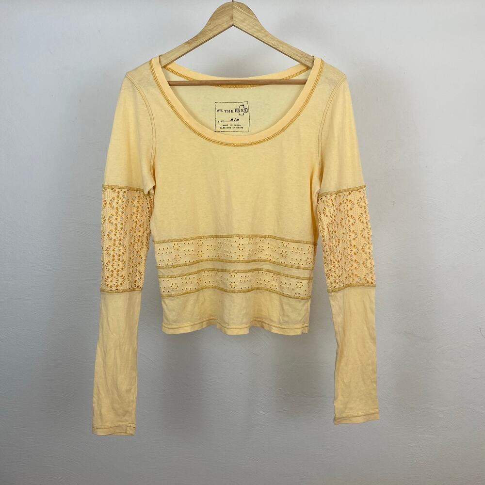 We The Free - Free People Girlie Greaser Top - Maize - Medium